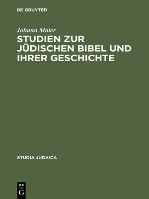 cover image of Studien zur jüdischen Bibel und ihrer Geschichte